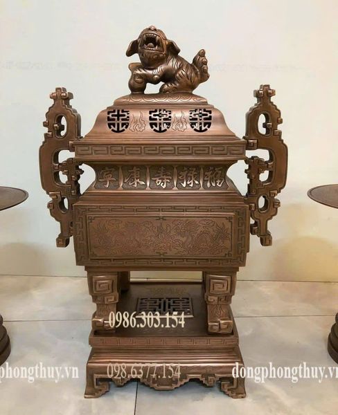 Bộ ngũ sự vuông đồng đỏ 55-60-70cm