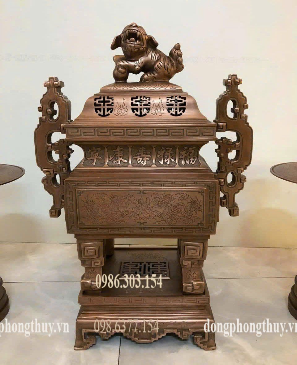 Bộ ngũ sự vuông đồng đỏ 55-60-70cm