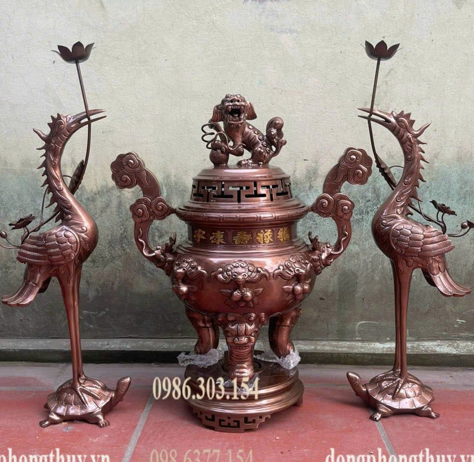 Bộ ngũ sự dơi đồng đỏ cao 70cm nặng 60kg