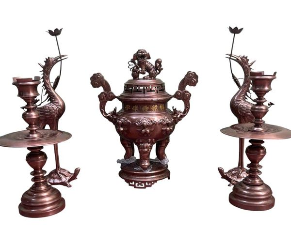 Bộ ngũ sự dơi đồng đỏ cao 70cm nặng 60kg