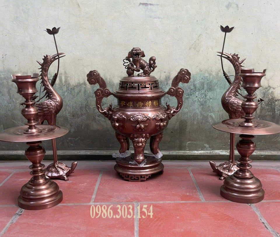 Bộ ngũ sự dơi đồng đỏ cao 70cm nặng 60kg