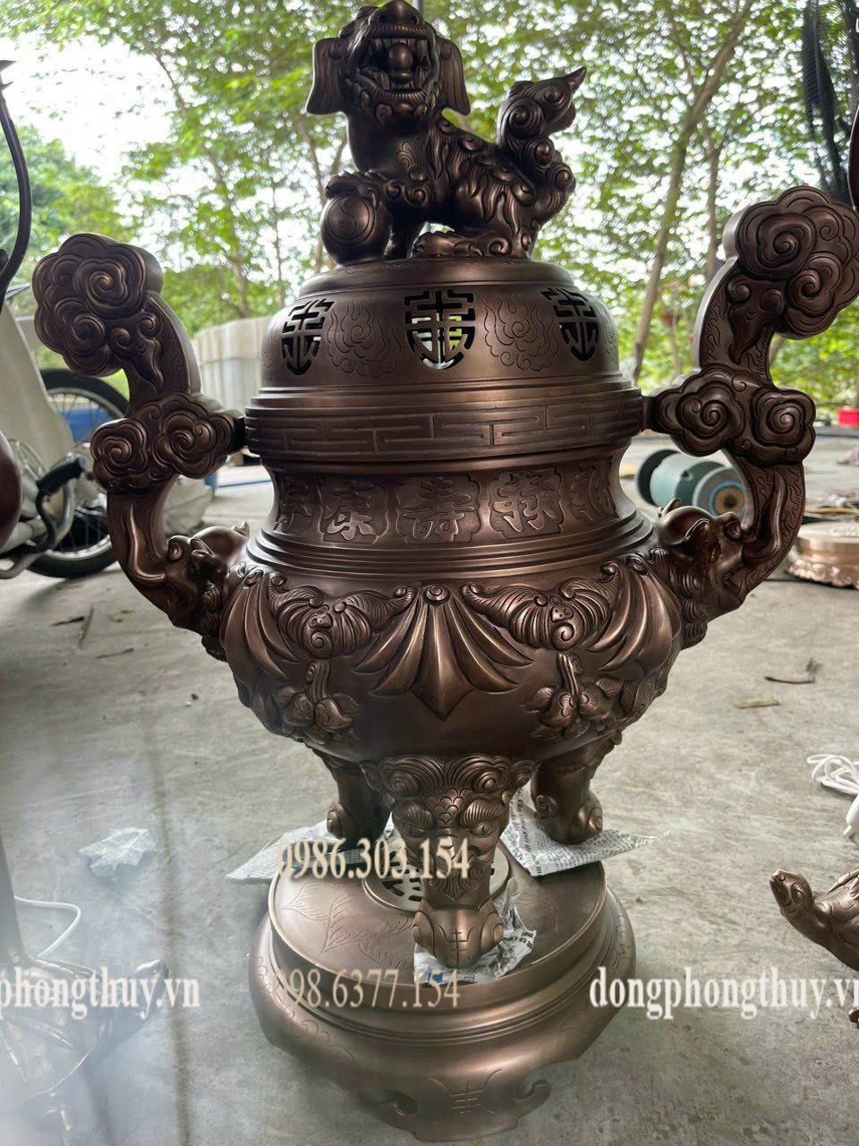 Bộ ngũ sự cao 70cm dơi đào nặng 62kg đồng đỏ