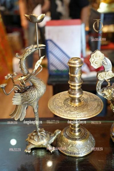 Bộ ngũ sự bằng đồng cao 40cm