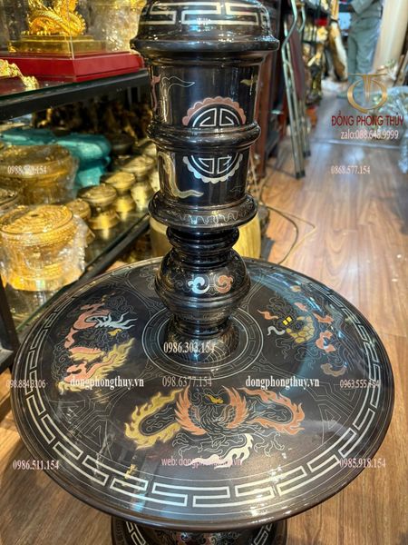 Bộ đỉnh đồng khảm ngũ sắc 80cm nặng 110kg