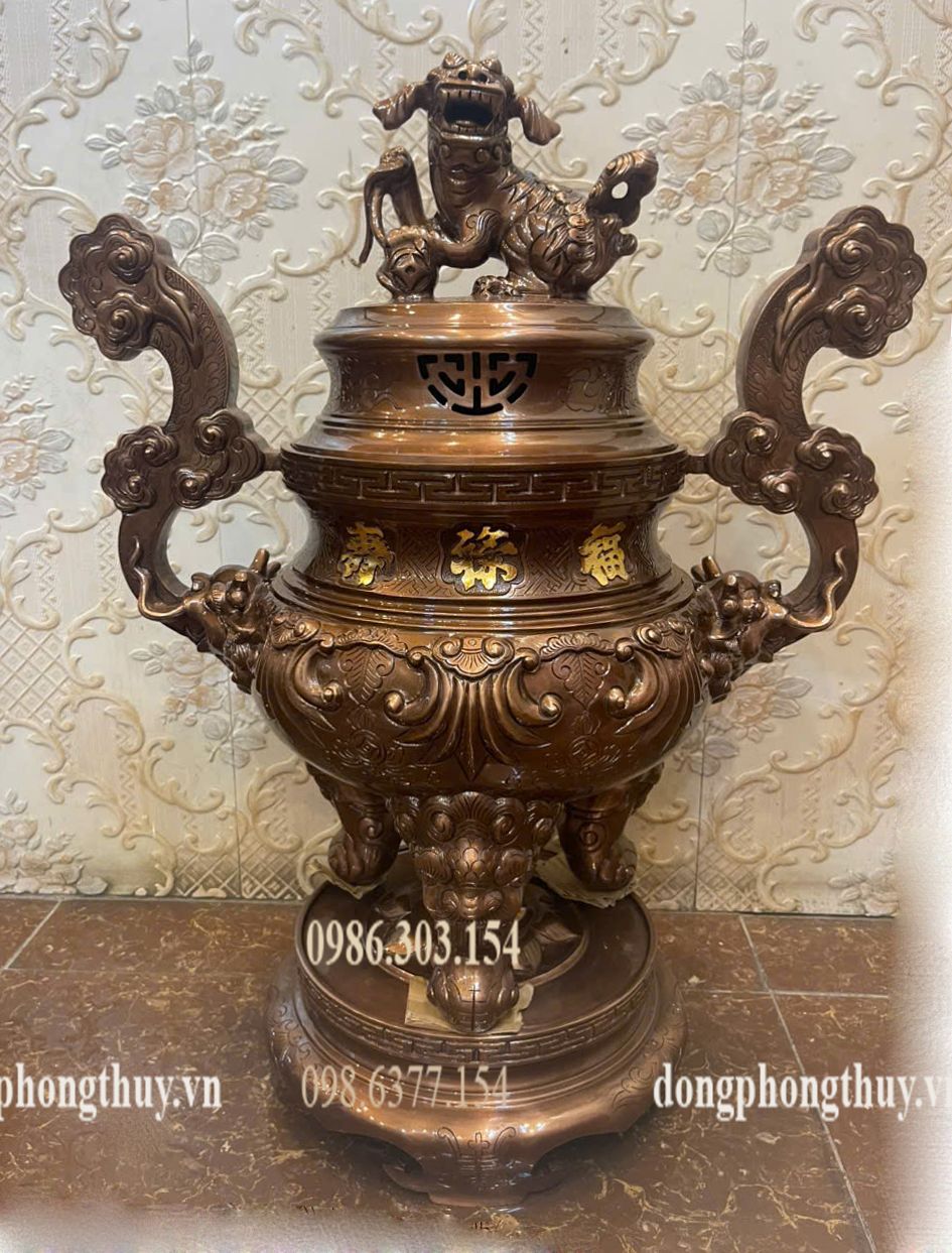 Bộ ngũ sự sòi 62cm nặng 46kg đồng đỏ