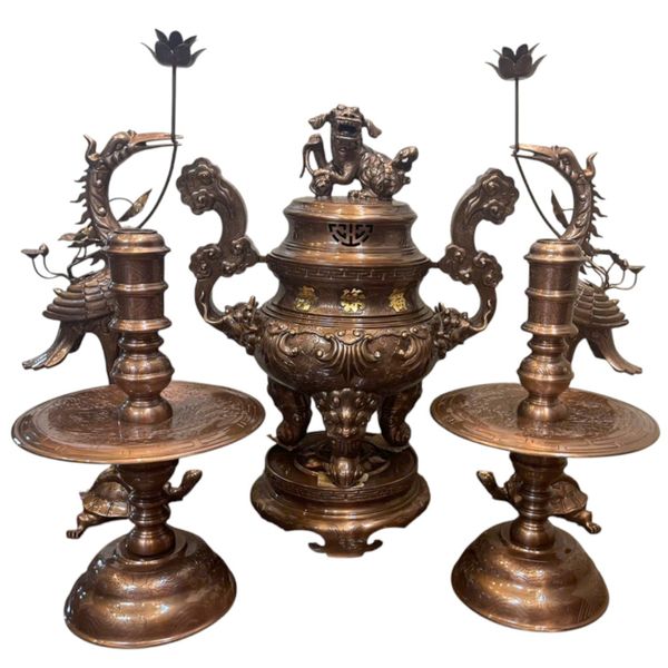 Bộ ngũ sự sòi 62cm nặng 46kg đồng đỏ