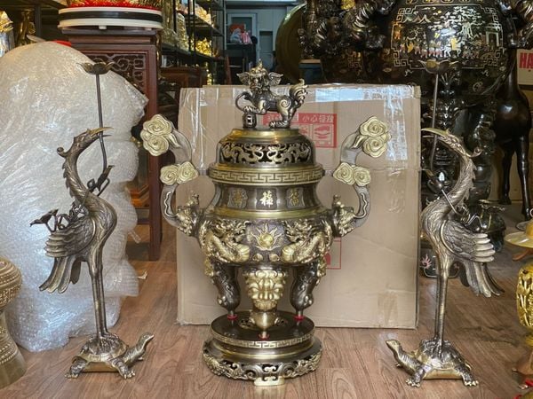Bộ tam sự 70cm bằng đồng
