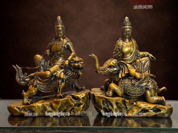 Văn thù sư lợi-phổ hiền bồ tát bằng đồng