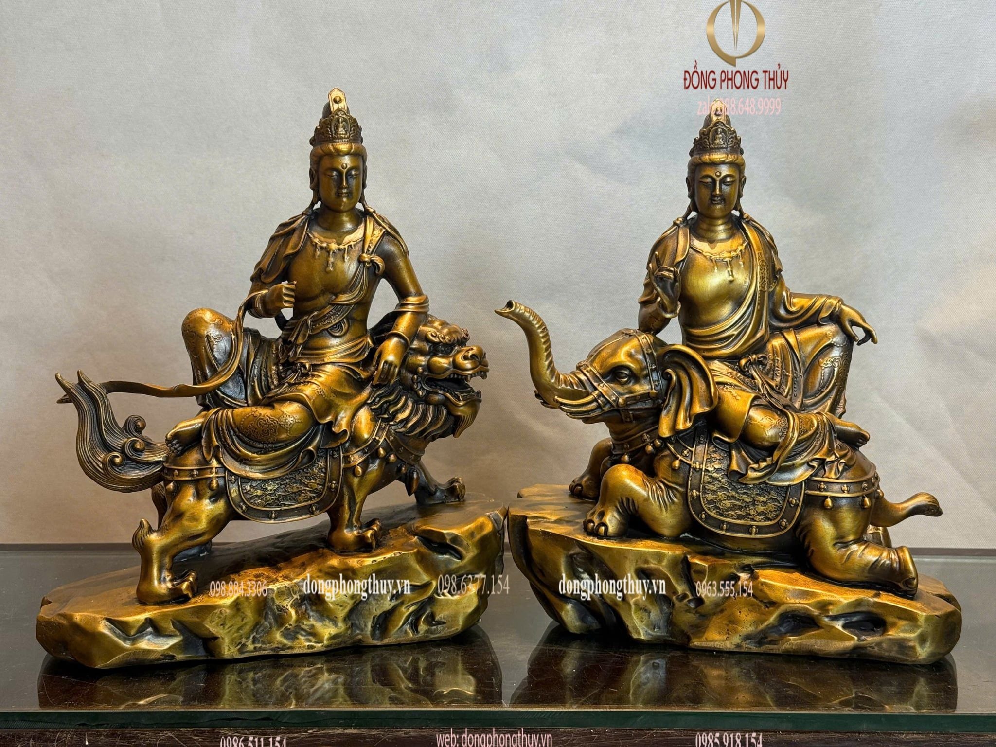 Tượng văn thù sư lợi-phổ hiền bồ tát bằng đồng