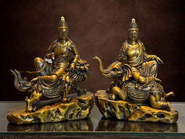 Văn thù sư lợi-phổ hiền bồ tát bằng đồng