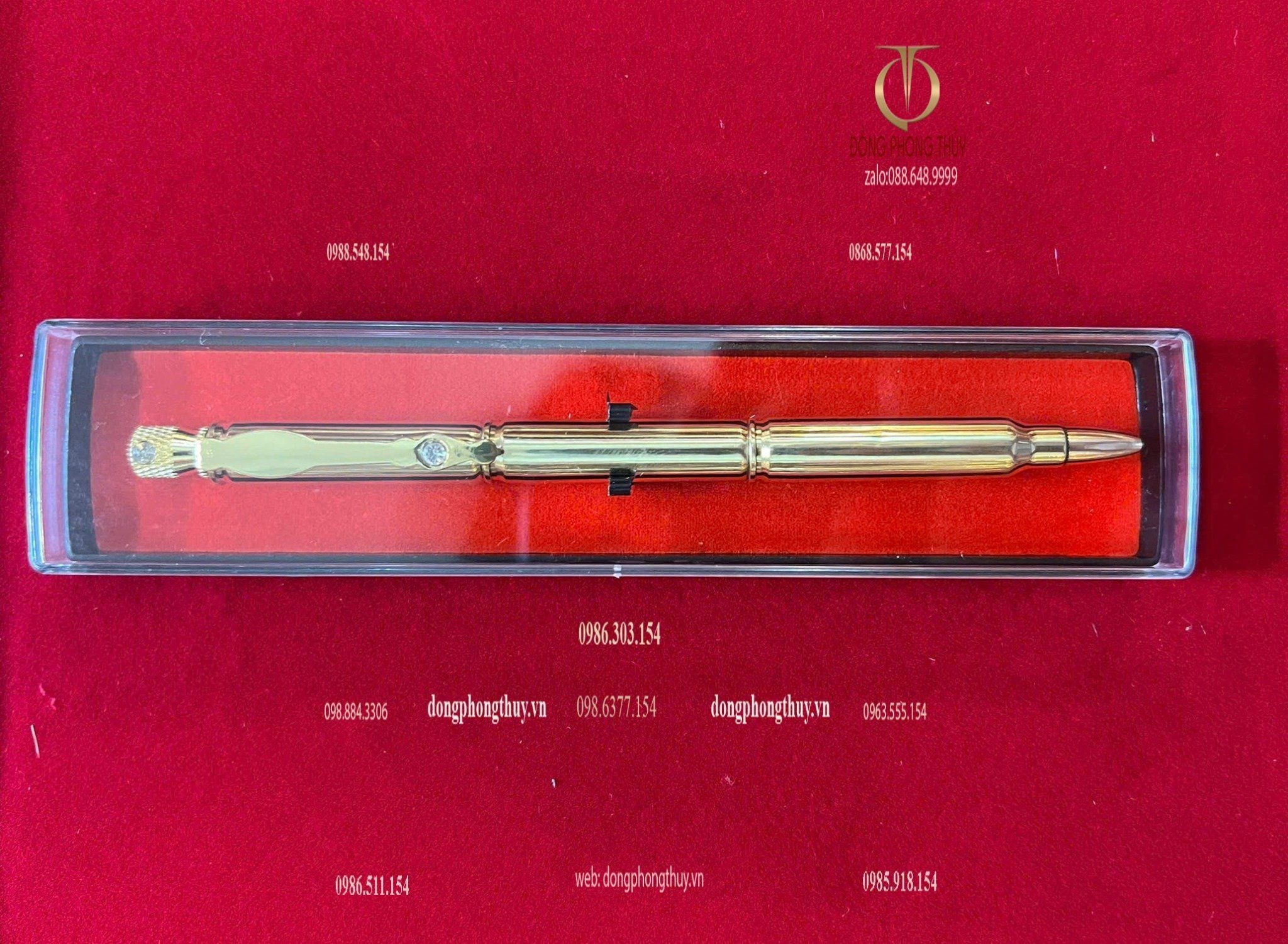 Quà tặng doanh nghiệp-quà tặng đại hội-Bút ký vỏ đạn bằng đồng ghép từ 3 viên đạn ar15
