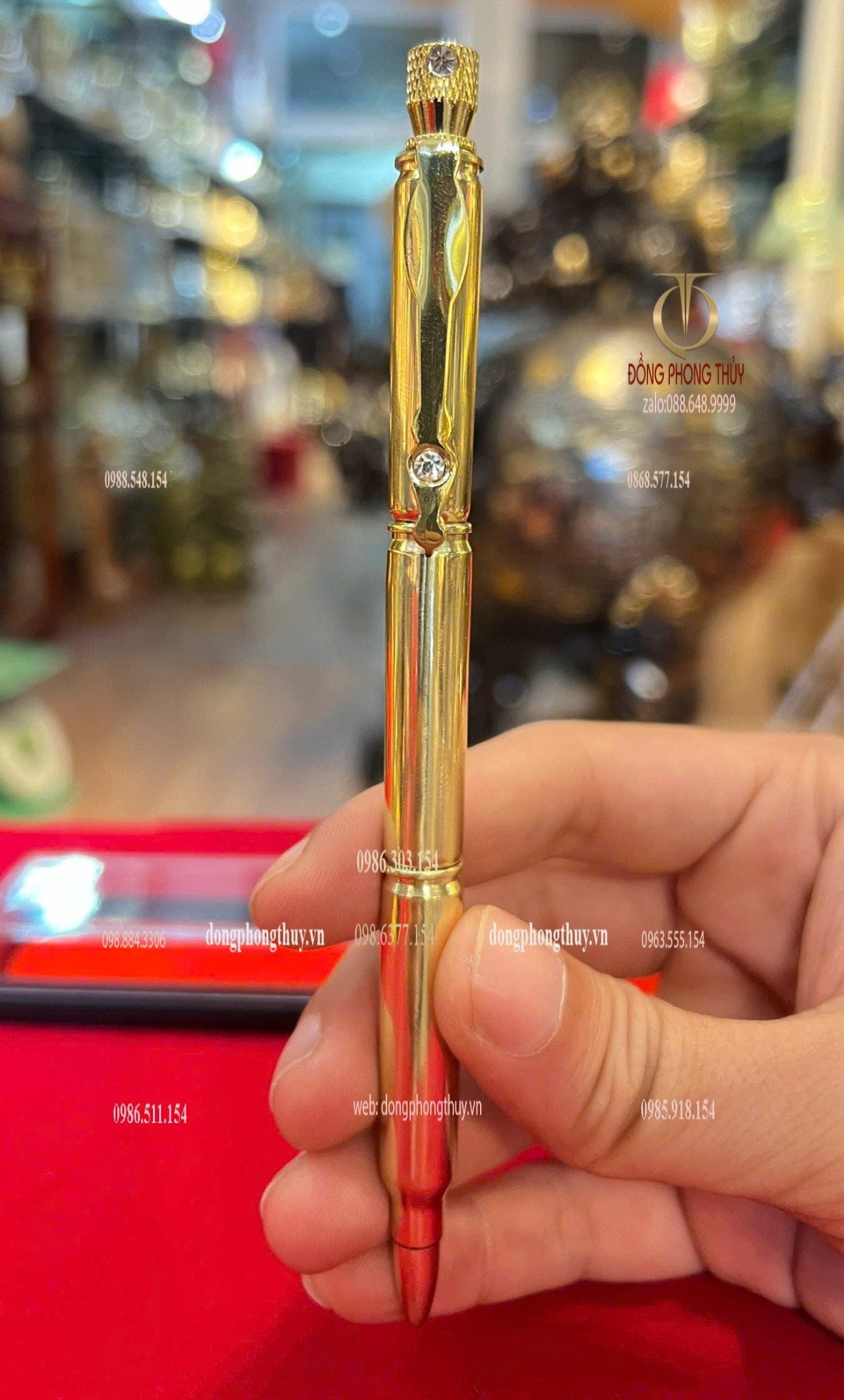 Quà tặng doanh nghiệp-quà tặng đại hội-Bút ký vỏ đạn bằng đồng ghép từ 3 viên đạn ar15