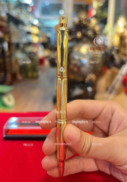 Quà tặng doanh nghiệp-quà tặng đại hội-Bút ký vỏ đạn bằng đồng ghép từ 3 viên đạn ar15