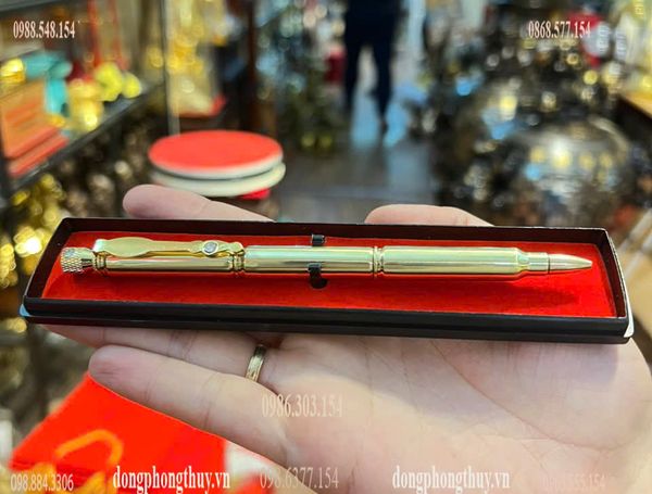 Quà tặng doanh nghiệp-quà tặng đại hội-Bút ký vỏ đạn bằng đồng ghép từ 3 viên đạn ar15