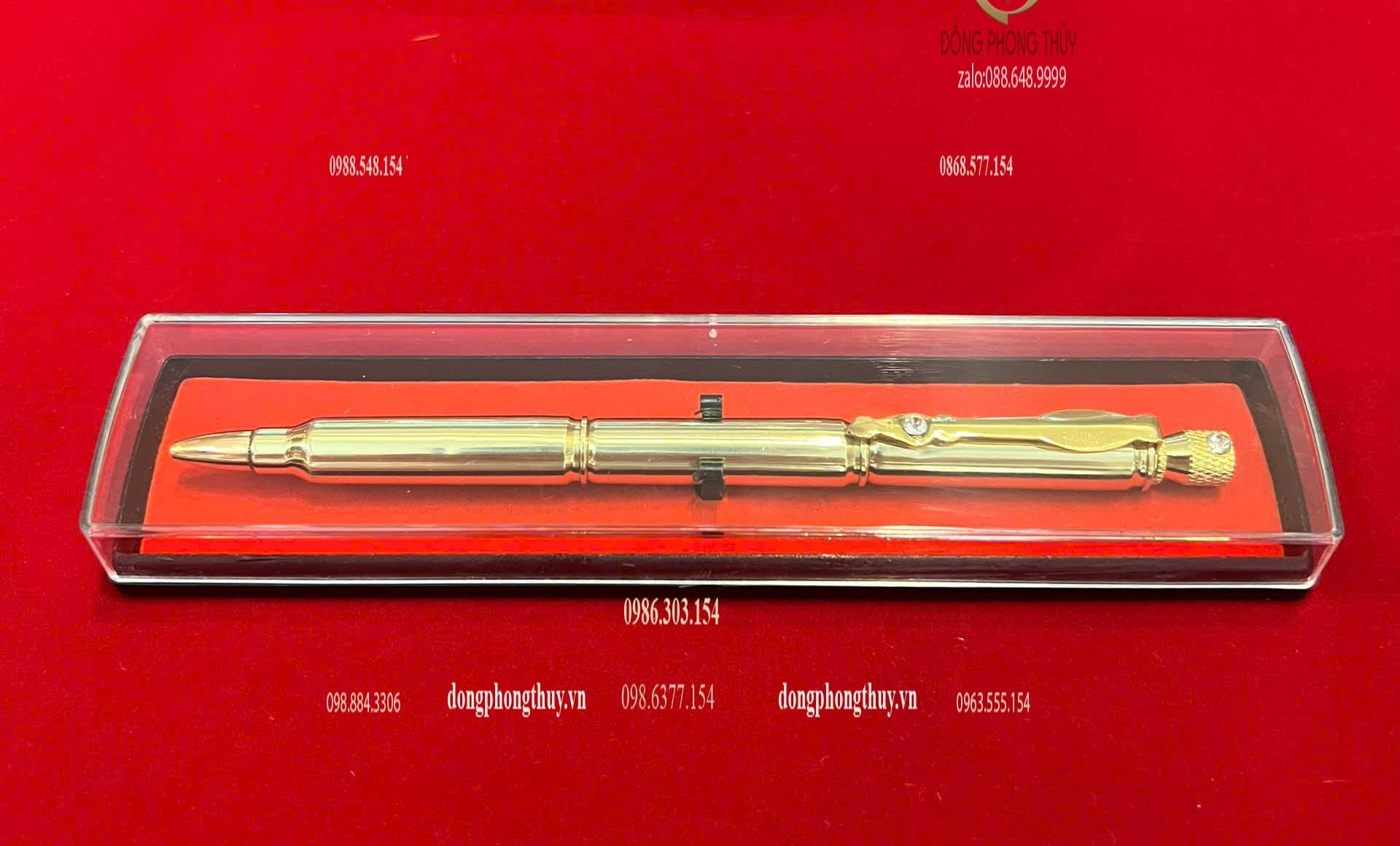 Quà tặng doanh nghiệp-quà tặng đại hội-Bút ký vỏ đạn bằng đồng ghép từ 3 viên đạn ar15