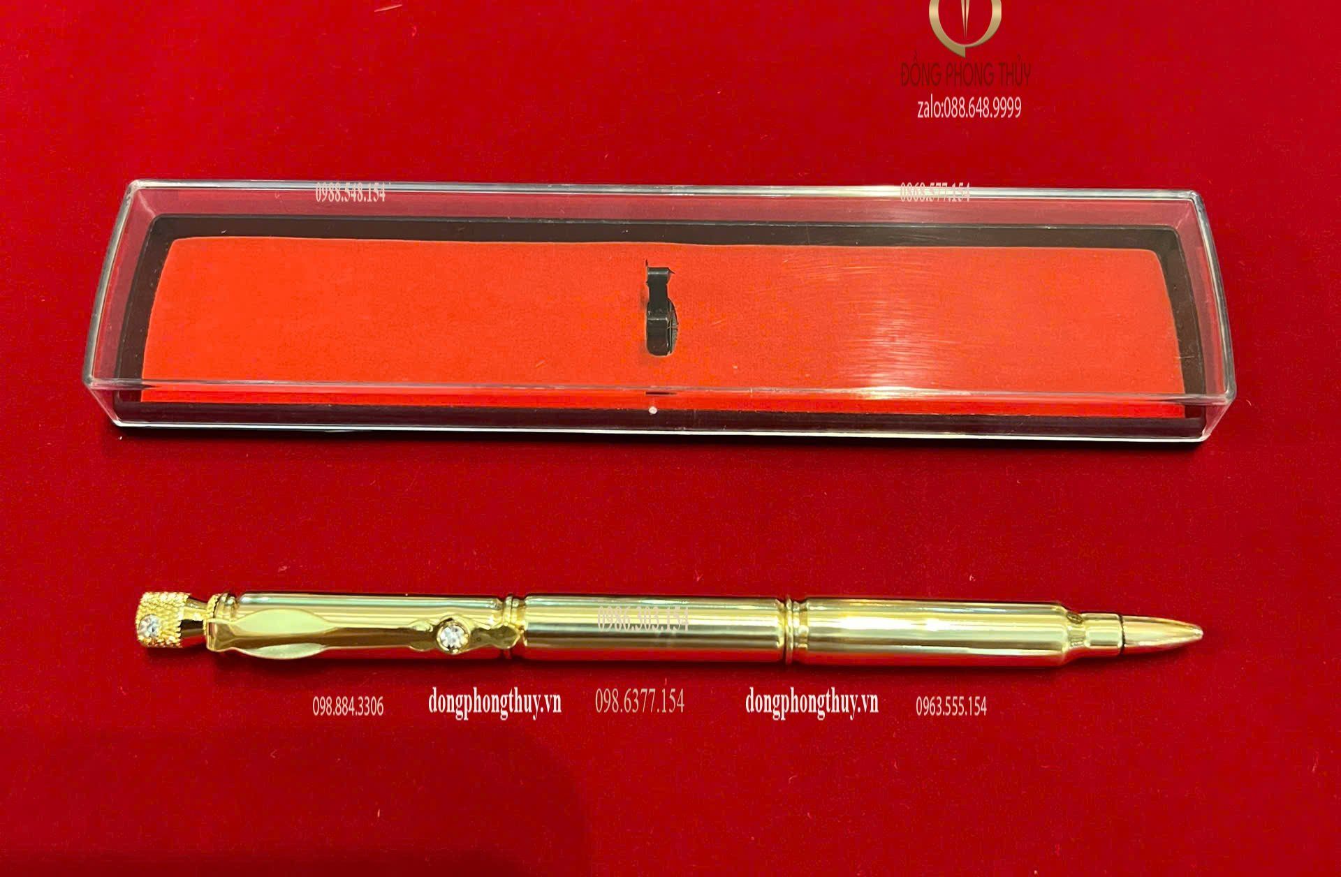 Quà tặng doanh nghiệp-quà tặng đại hội-Bút ký vỏ đạn bằng đồng ghép từ 3 viên đạn ar15