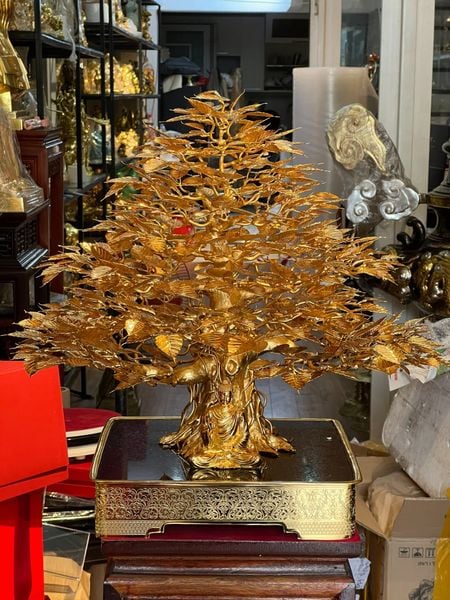 Cây bồ đề bằng đồng mạ vàng 24k