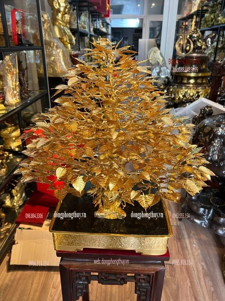 Cây bồ đề bằng đồng mạ vàng 24k