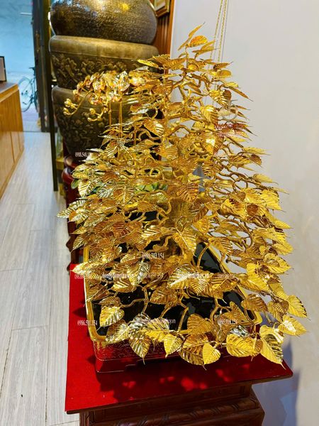 Quà tặng mạ vàng: Cây bồ đề mạ vàng 24k bằng đồng