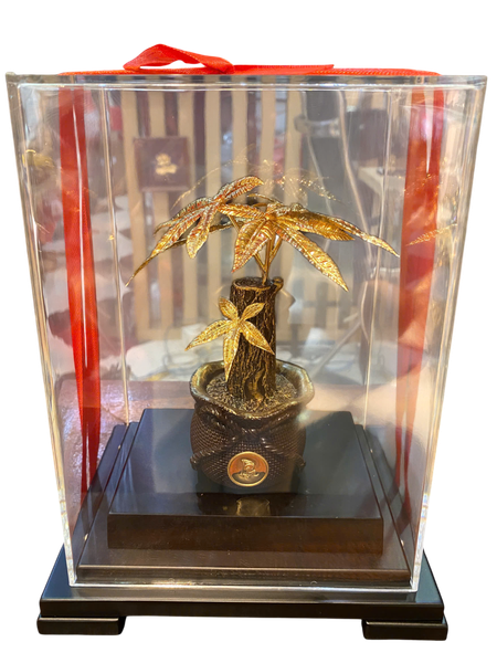 Quà tặng mạ vàng : cây kim ngân mạ vàng 24k