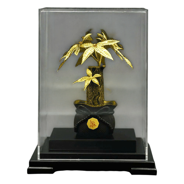 Cây kim ngân mạ vàng 24k 17x13,5x22cm