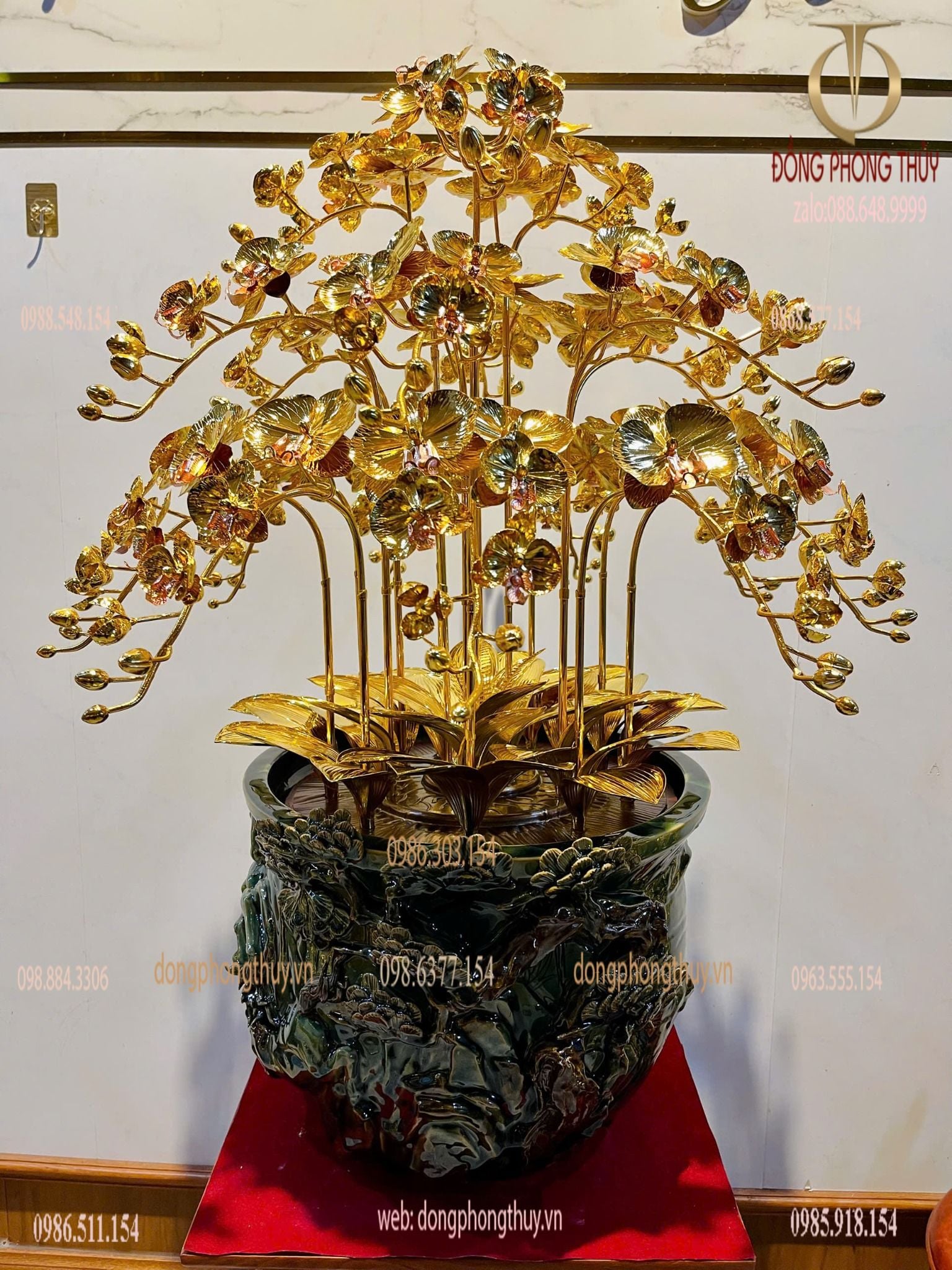 hoa lan mạ vàng 24k