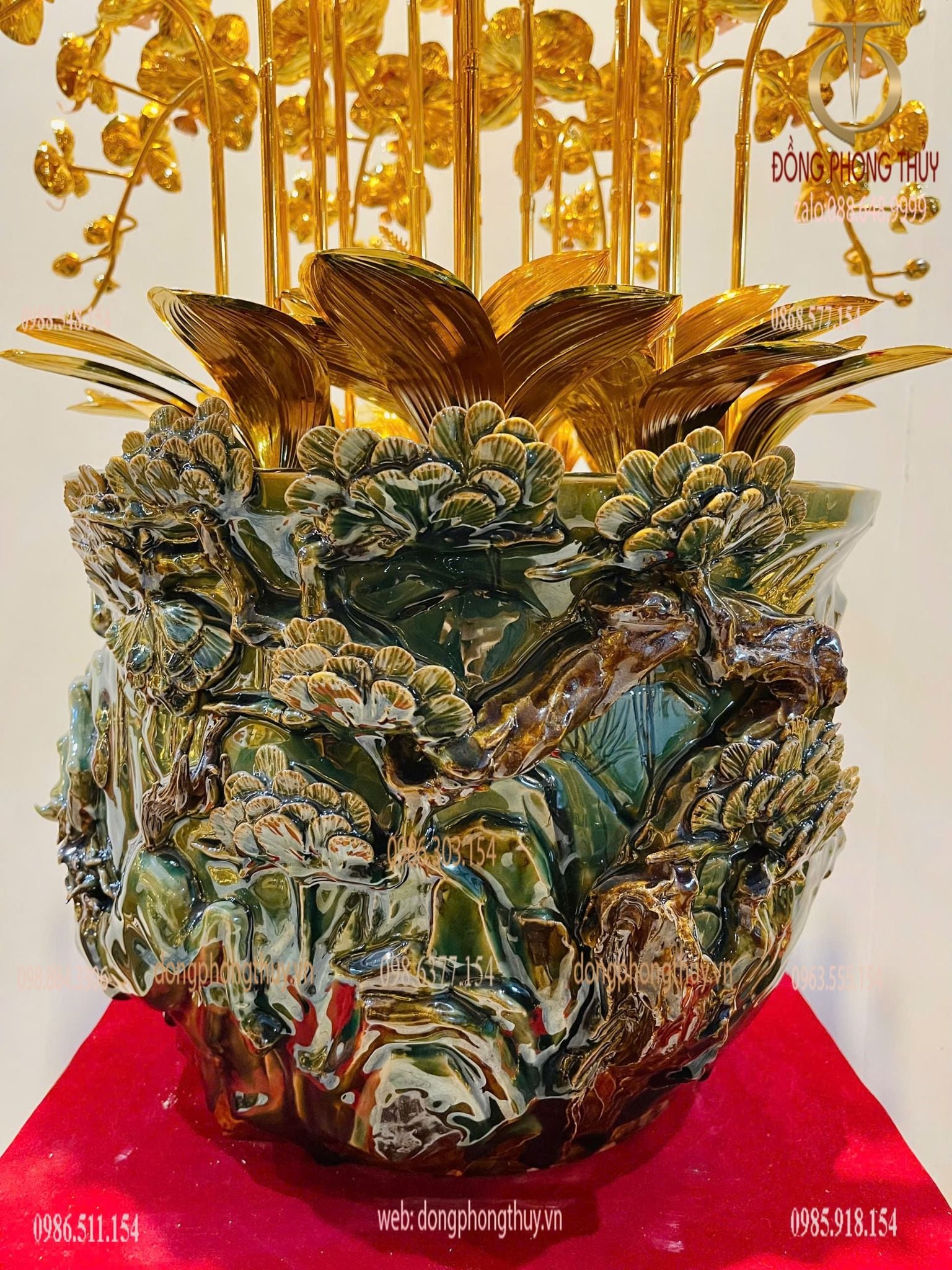hoa lan mạ vàng 24k