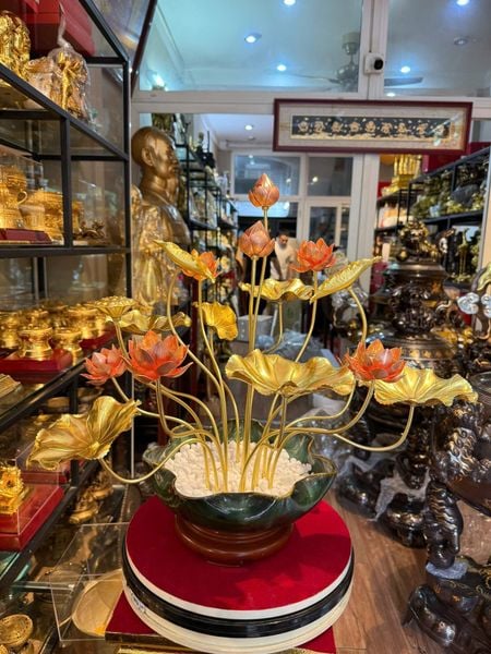 Chậu hoa sen bằng đồng đẹp