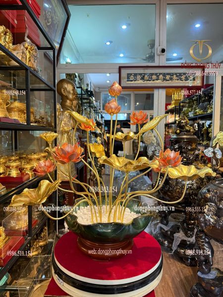 Chậu hoa sen bằng đồng đẹp