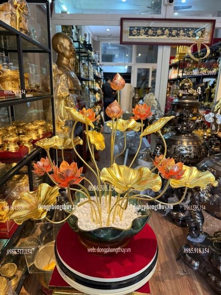 Chậu hoa sen bằng đồng đẹp