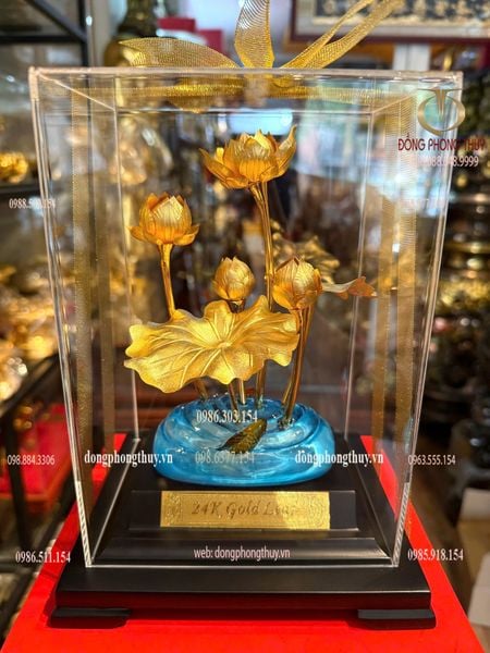 Hoa sen mạ vàng 24k
