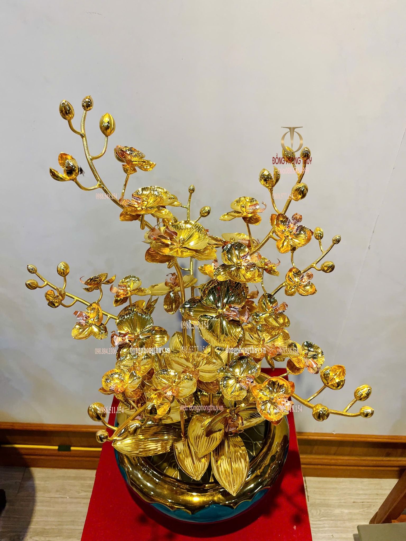 Hoa lan mạ vàng 24k bằng đồng