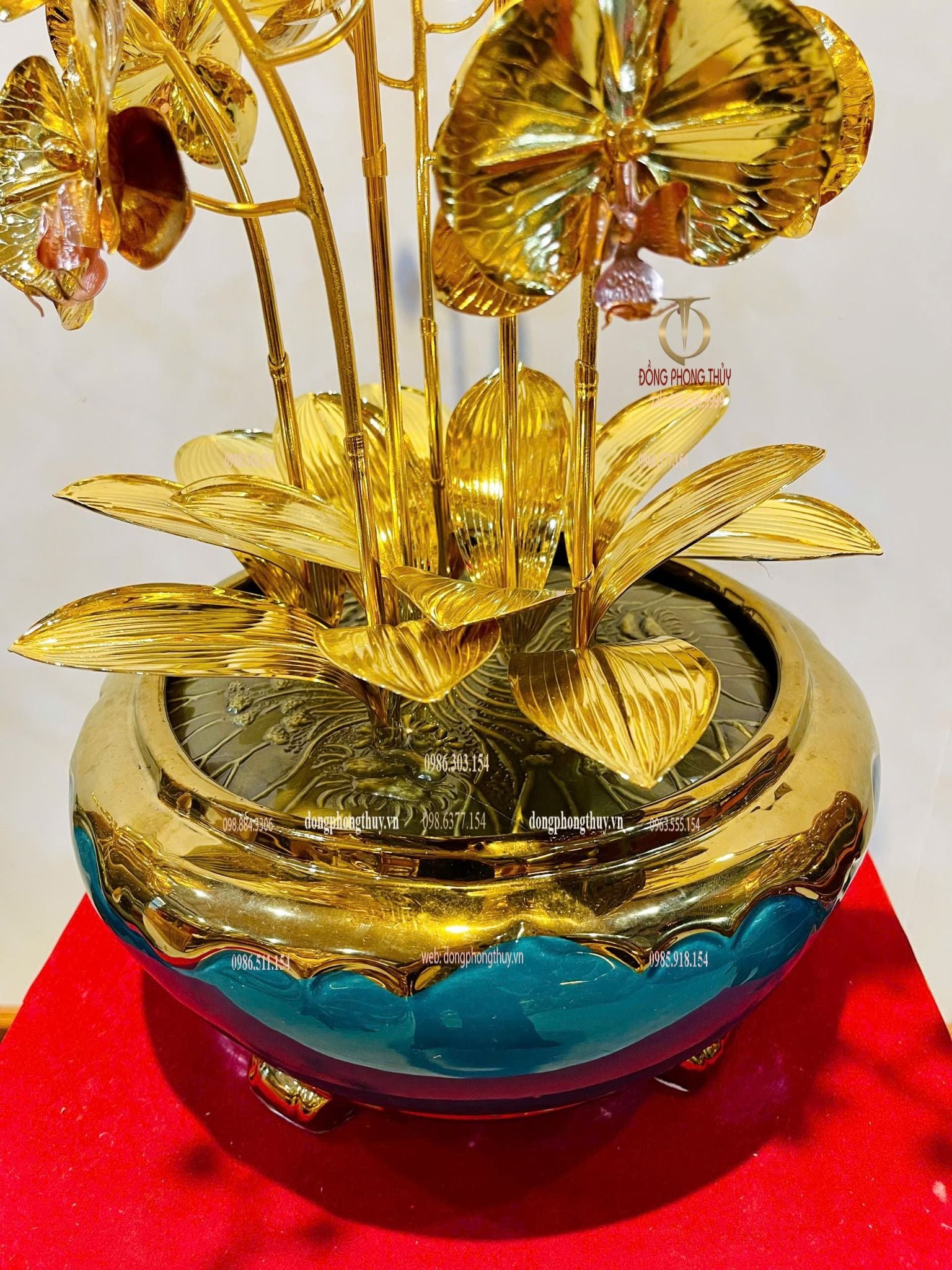Hoa lan mạ vàng 24k bằng đồng
