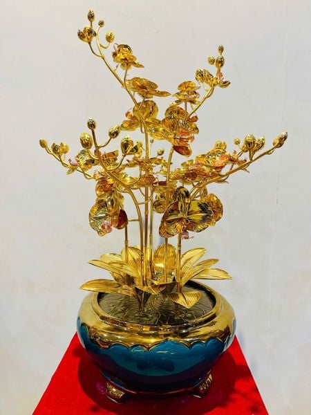 Quà tặng sếp mạ vàng: Hoa lan mạ vàng 24k bằng đồng