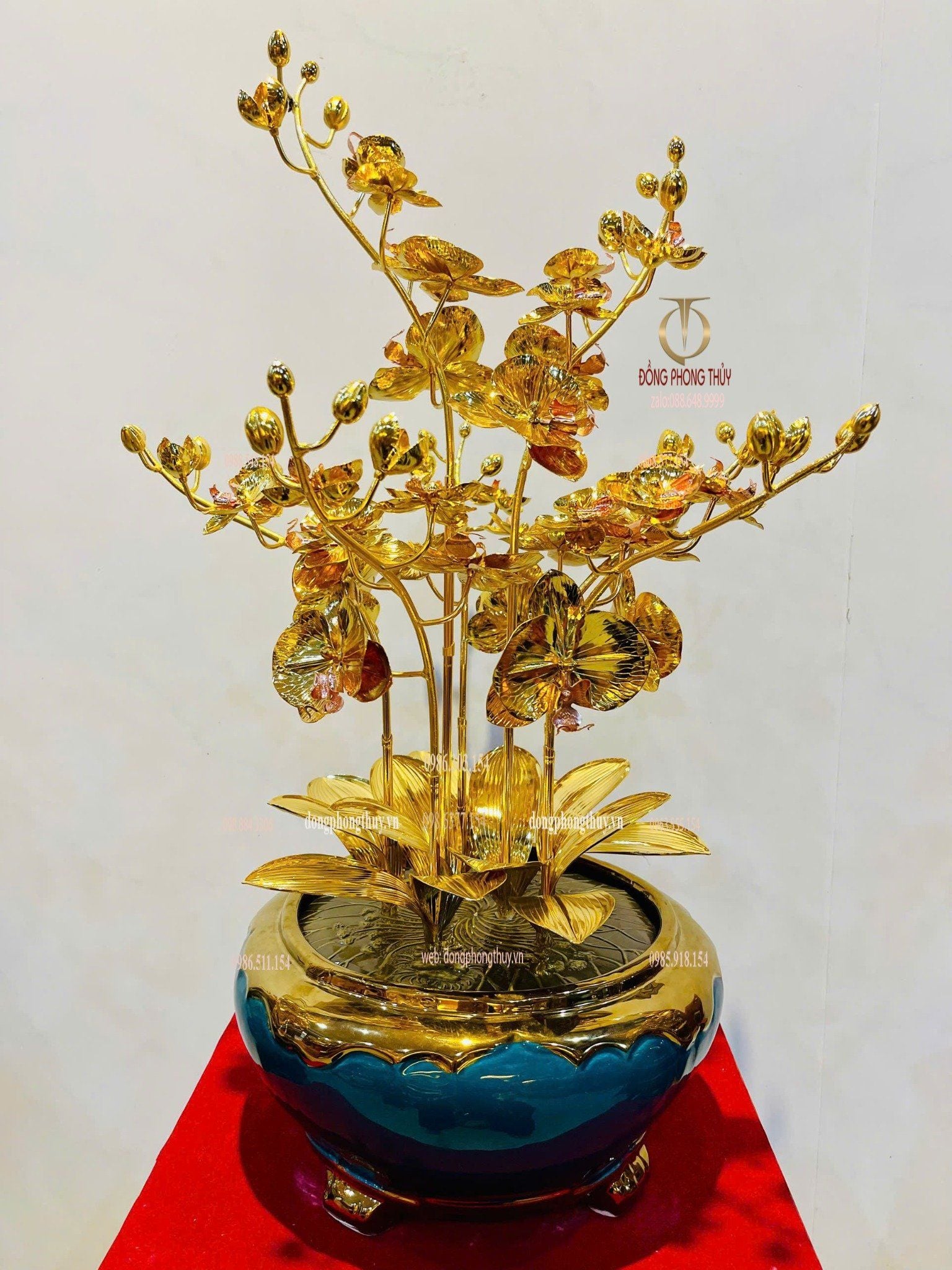 Hoa lan mạ vàng 24k bằng đồng