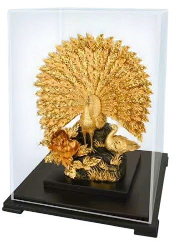 Quà tặng mạ vàng: chim công khổng tước mạ vàng 24k