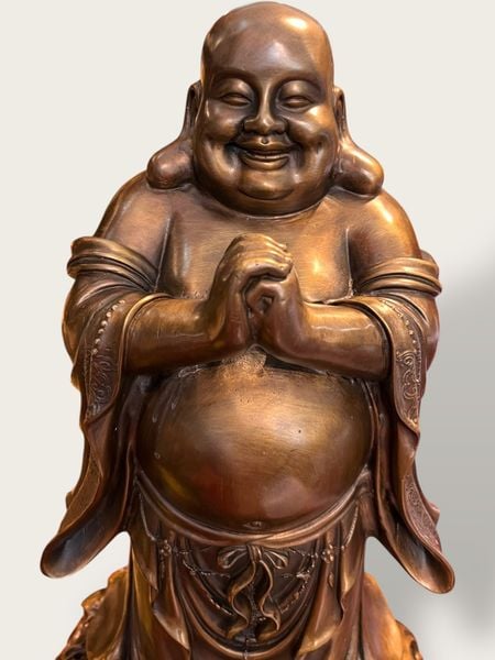 Tượng phật Di Lặc chúc phúc bằng đồng Cao 48 ngang 27 nặng 13 kg