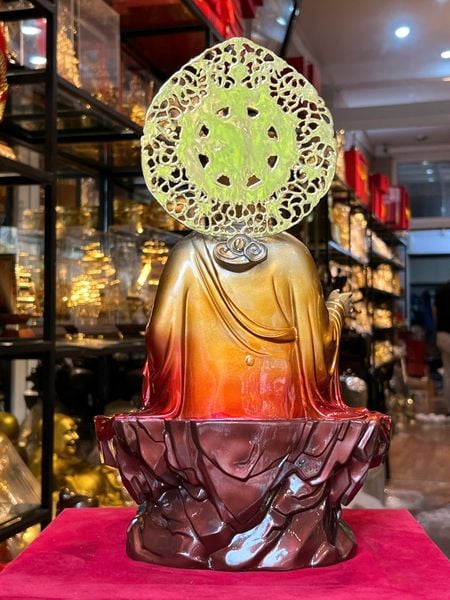 Tượng phật Địa Tạng Vương Bồ Tát bằng đồng cao 38cm màu sắc độc quyền chỉ có tại Phật Gia Quỳnh Trang