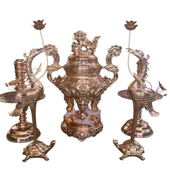 Bộ đỉnh đồng đỏ 70cm 62kg