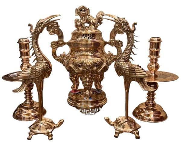 Bộ đỉnh đồng đỏ 70cm 62kg