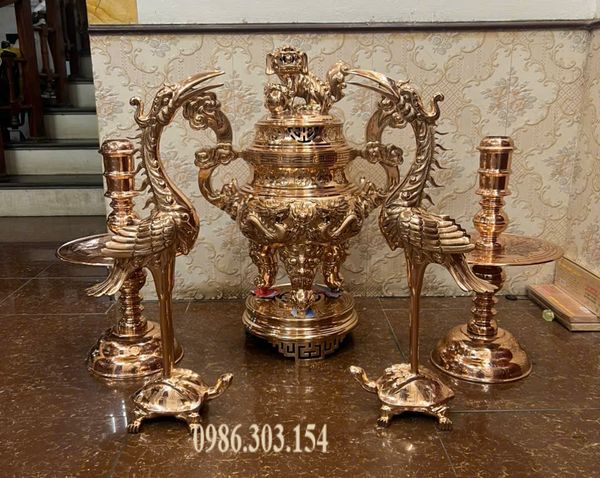 Bộ đỉnh đồng đỏ 70cm 62kg