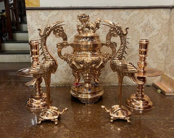 Bộ đỉnh đồng đỏ 70cm 62kg