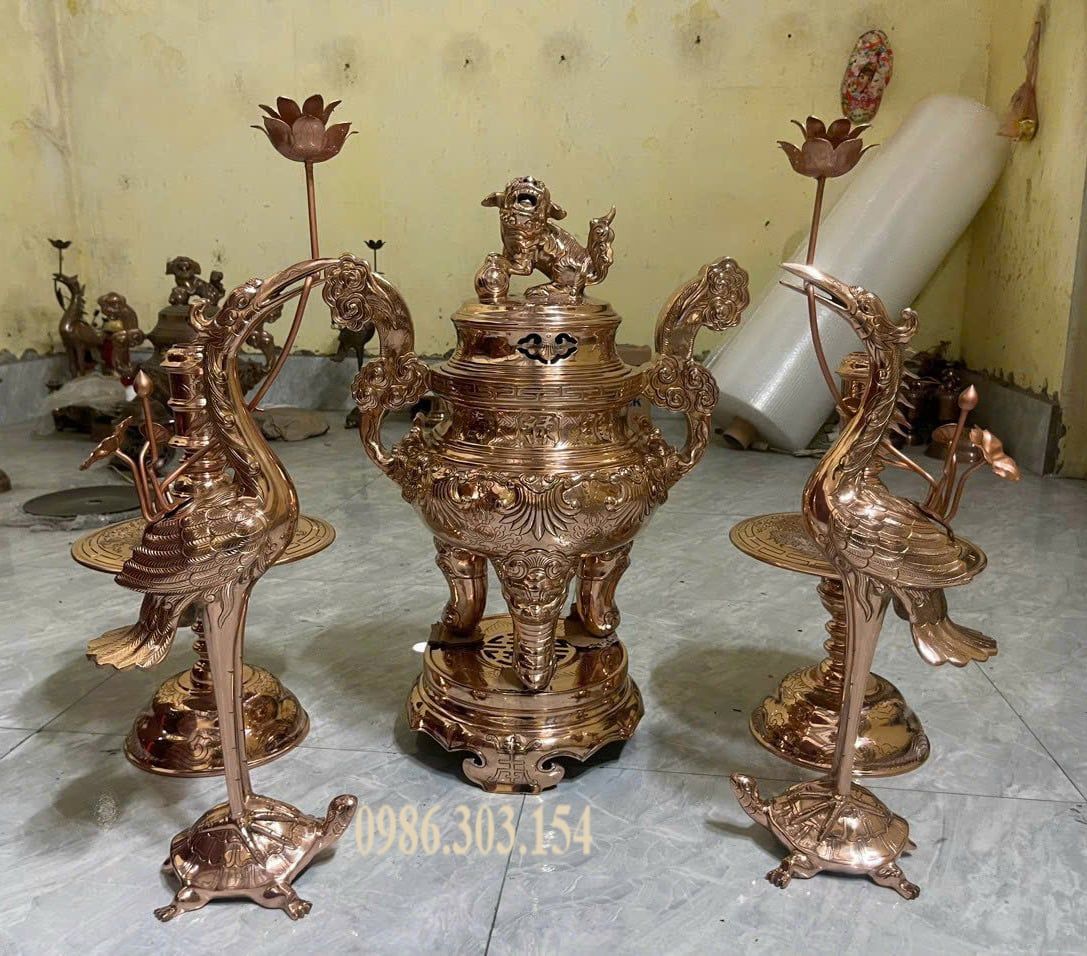 Bộ ngũ sự đồng đỏ hoa sòi 50-60-70cm