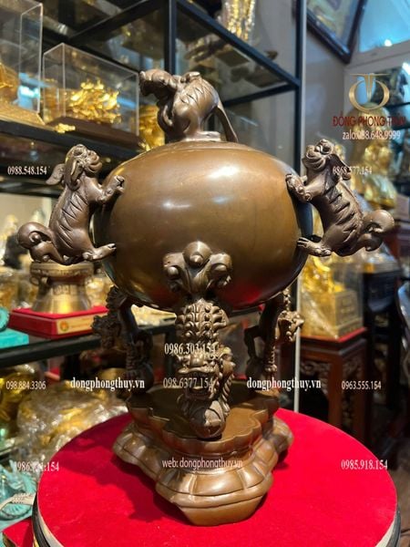 Lư đốt trầm Thất lân 40cm nặng 8kg màu da lươn