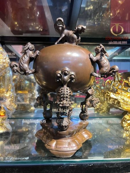 Lư đốt trầm Thất lân 40cm nặng 8kg màu da lươn