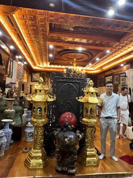 Đôi đèn 1m73 dát vàng 24k