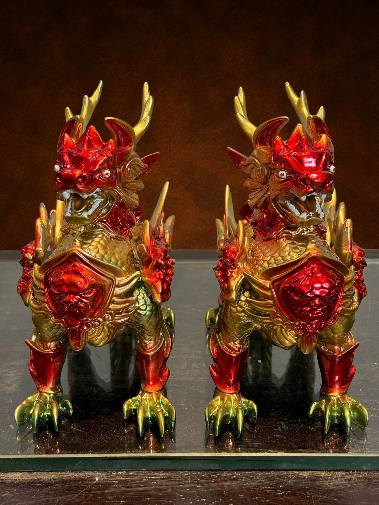 Đôi kỳ lân bằng đồng