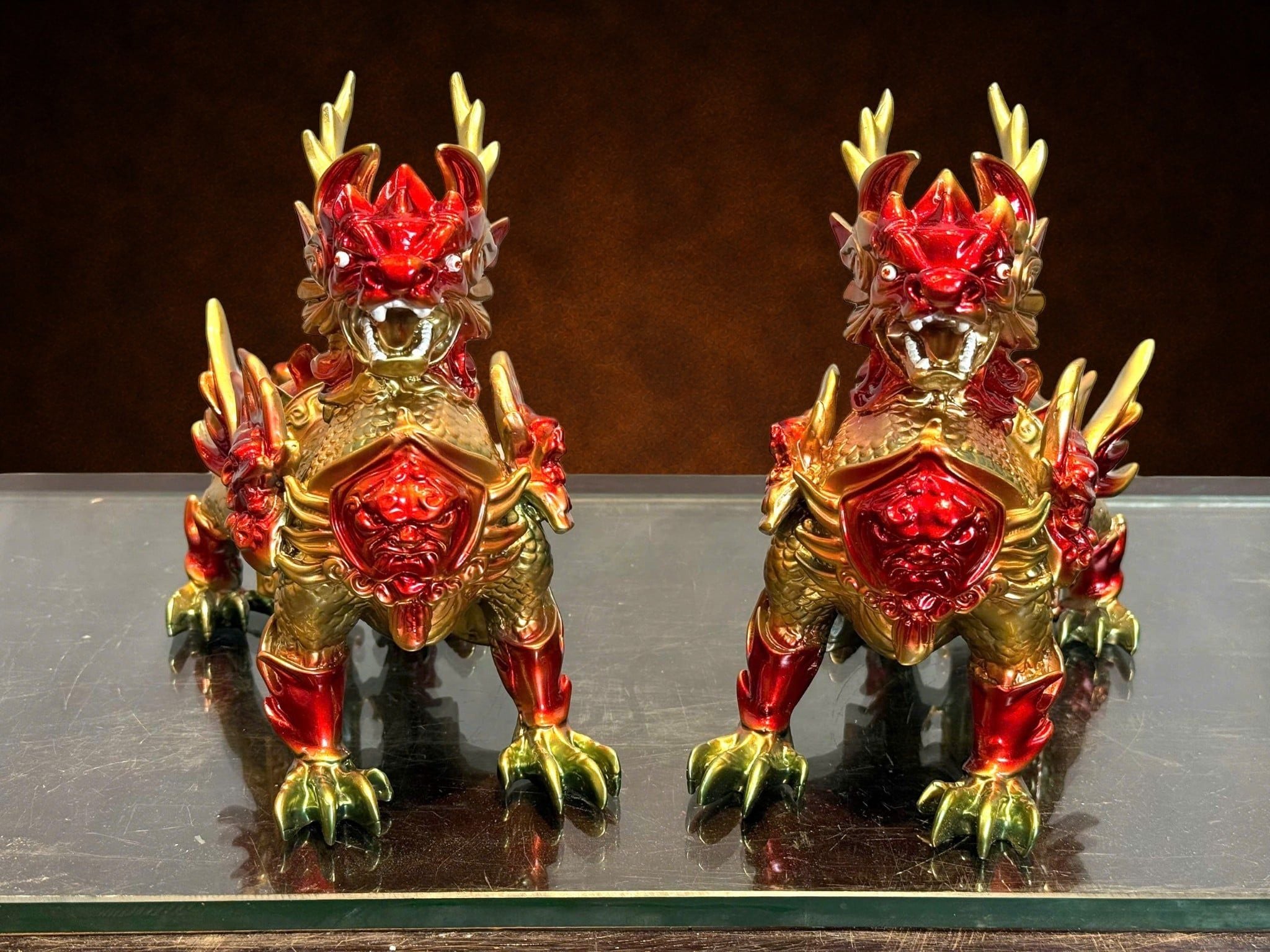 Đôi kỳ lân bằng đồng