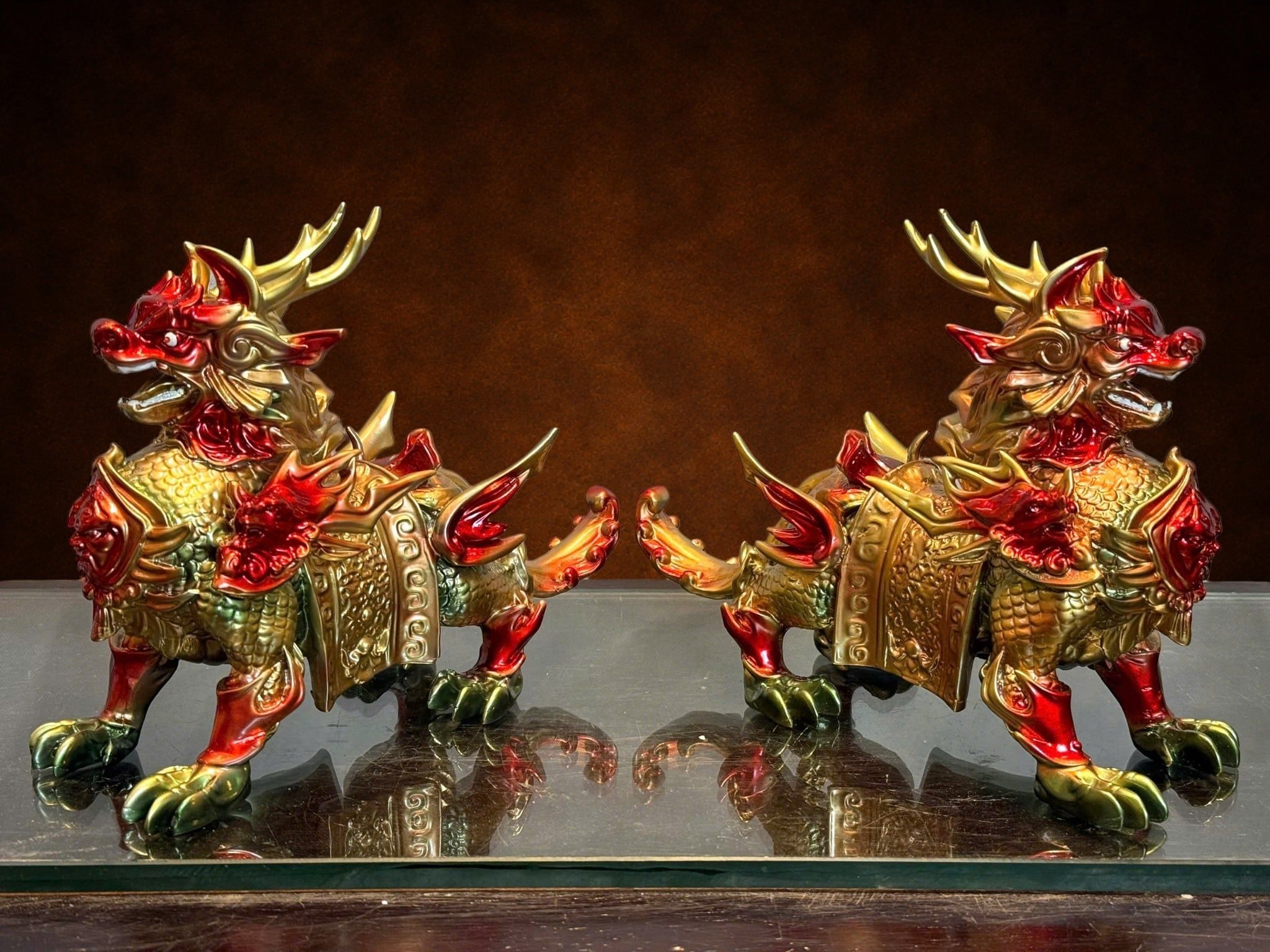 Đôi kỳ lân bằng đồng