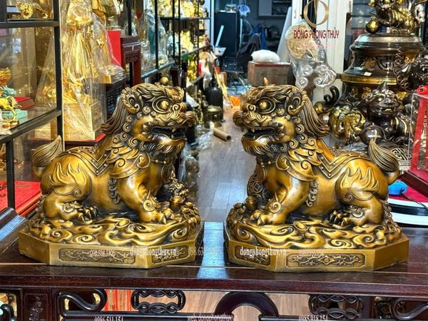 Đôi nghê đồng cao 39 ngang 40 sâu 28 nặng 68kg